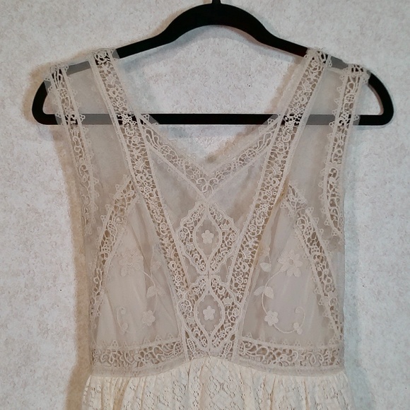 NWT Free People Victoria Ivory Lace&Embroidery Cinderella Mini Dress,Lining Sz2 - Picture 2 of 12